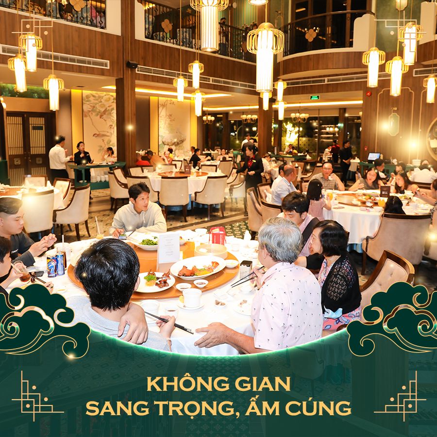 Nhà hàng quảng đông Dragon Palace là lựa chọn ưu tiên cho các bữa ăn gia đình nhờ không gian sang trọng và phong cách phục vụ chuyên nghiệp.