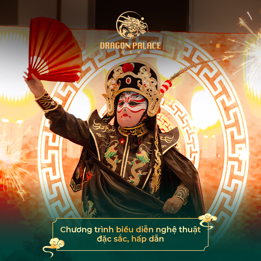 Thưởng thức nghệ thuật biến mặt đặc sắc trong khi dùng bữa tại nhà hàng quảng đông Dragon Palace.